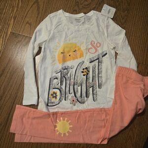Gymboree White and Coral So Bright Hello Yellow Set 5/6